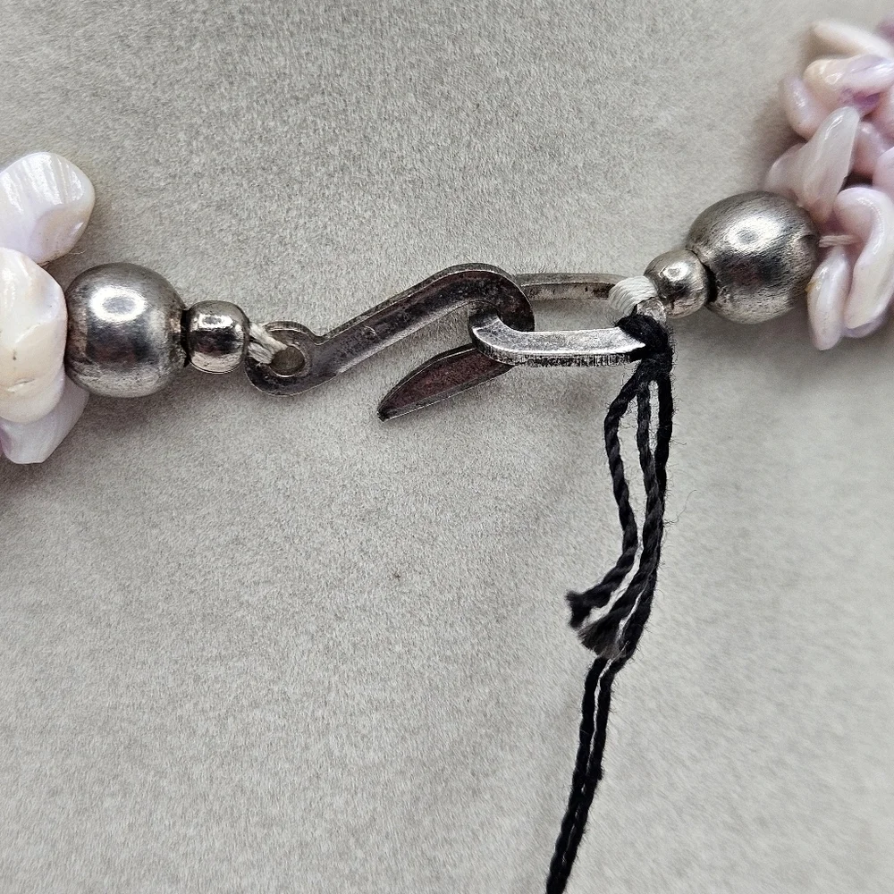 NEW VINTAGE Lavender Purple Stone Large Silver Tone Statement Pendant Necklace